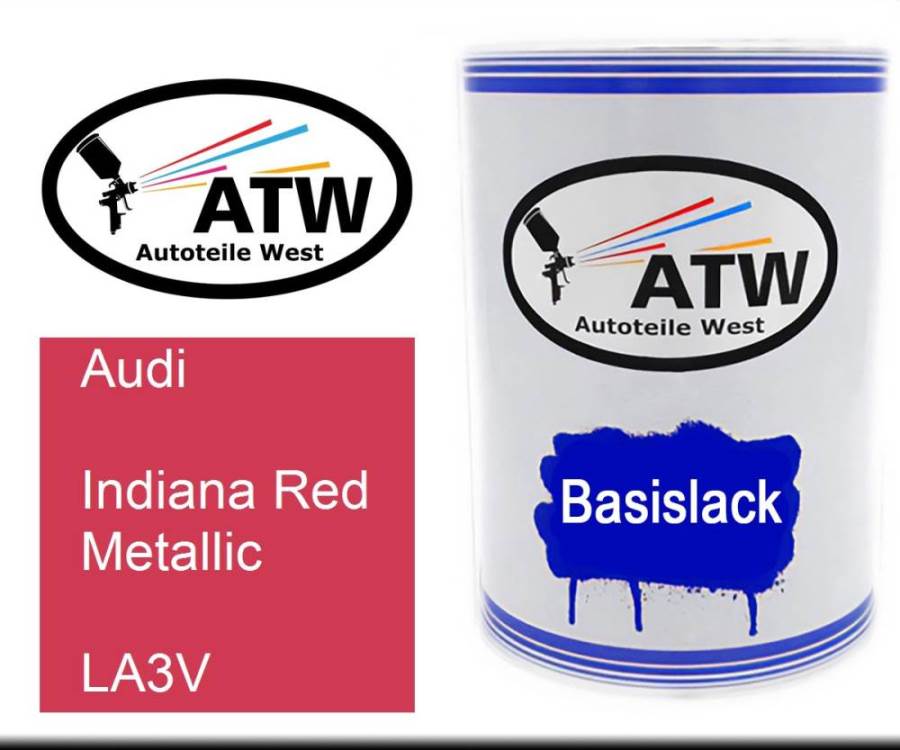 Audi, Indiana Red Metallic, LA3V: 500ml Lackdose, von ATW Autoteile West.